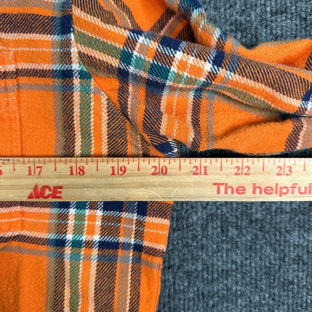 Polo Ralph Lauren Men's Orange Plaid Flannel Shirt Medium Long Sleeve Cotton M - Picture 4 of 8